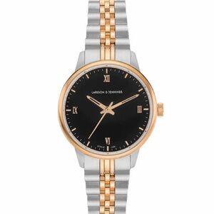 Larsson & Jennings Vivid Two-Tone Silver & Gold Watch with Black Dial